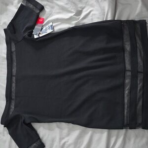 NWT BOLD elements Black Top with Sheer Details